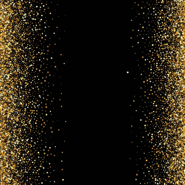 Χρυσή Πόλκα Ευτυχισμένο Μαύρο Φόντο. Χρυσή βροχή — Διανυσματικό Αρχείο