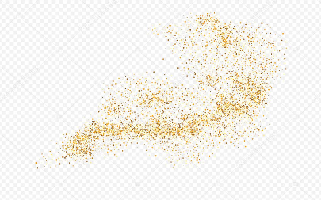 Gold Dust Golden Transparent Background. Modern 