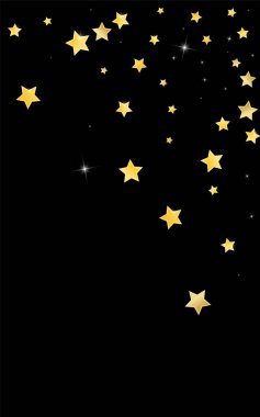 Sarı Düşen Yıldızlar Vektör Siyah Arkaplan. 