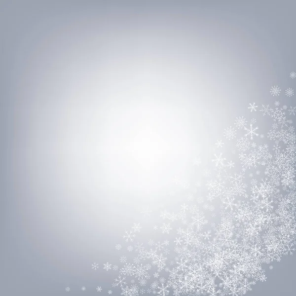 Silber Snow Vector grauen Hintergrund. Magie — Stockvektor