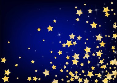 Altın Parıltı Yıldızlar Vektör Mavi Arkaplan. 