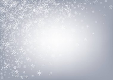 Gri Kar Tanesi Vektörü Gri Arkaplan. Kış 