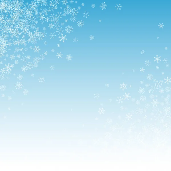 Branco Snowfall Vector fundo azul. Abstrato — Vetor de Stock