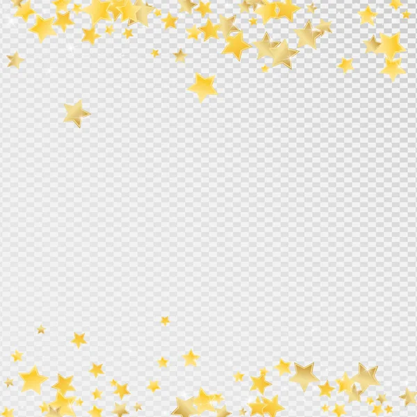Golden Holiday Stars Vector Transparent - Stok Vektor