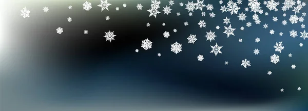 White Snowflake Panoramic Vector Gray Background. — Stock Vector