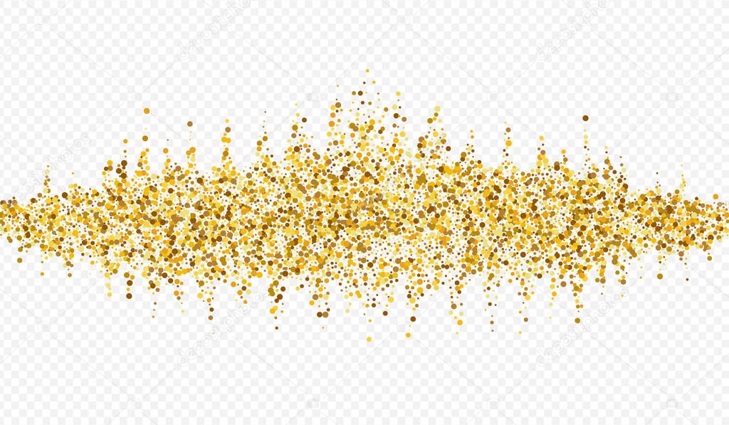 Gold Confetti Christmas Transparent Background. 