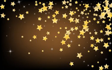 Sarı Sayısal Yıldızlar Vektör Kahverengi Arkaplan. 