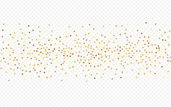 Golden Confetti Golden Transparant Achtergrond. — Stockvector