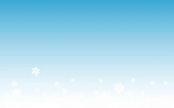 White Snowfall Panoramic Vector Blue Background. — Stock Vector
