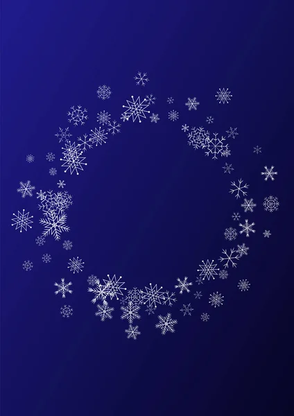 Silver Snowflake Vector Blue Background. Liburan - Stok Vektor
