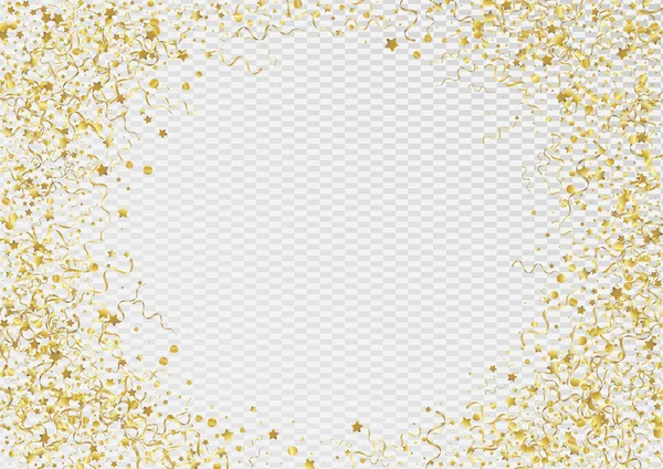 Golden Star Flying Vector Transparent Background. — Stock Vector