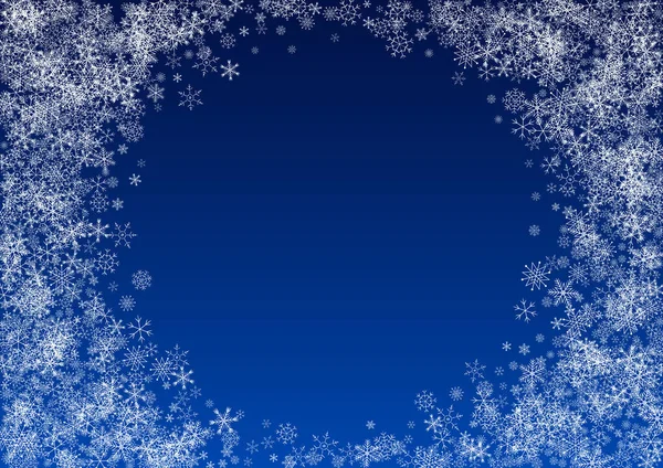 Silver snöflinga vektor blå bakgrund. Julafton — Stock vektor