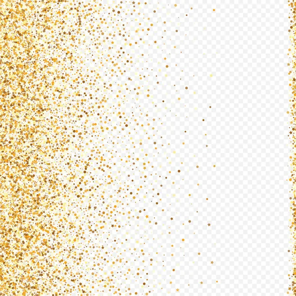 Gold Confetti Holiday Transparent bakgrund. — Stock vektor