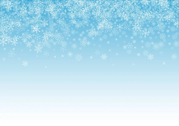 Silver Snöfall vektor blå bakgrund. Julen — Stock vektor