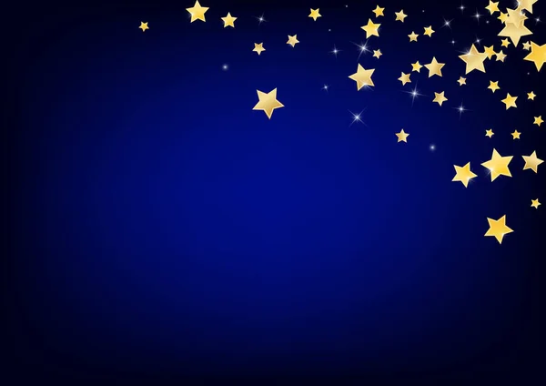 Golden Party Stars Vector sfondo blu. Magia — Vettoriale Stock