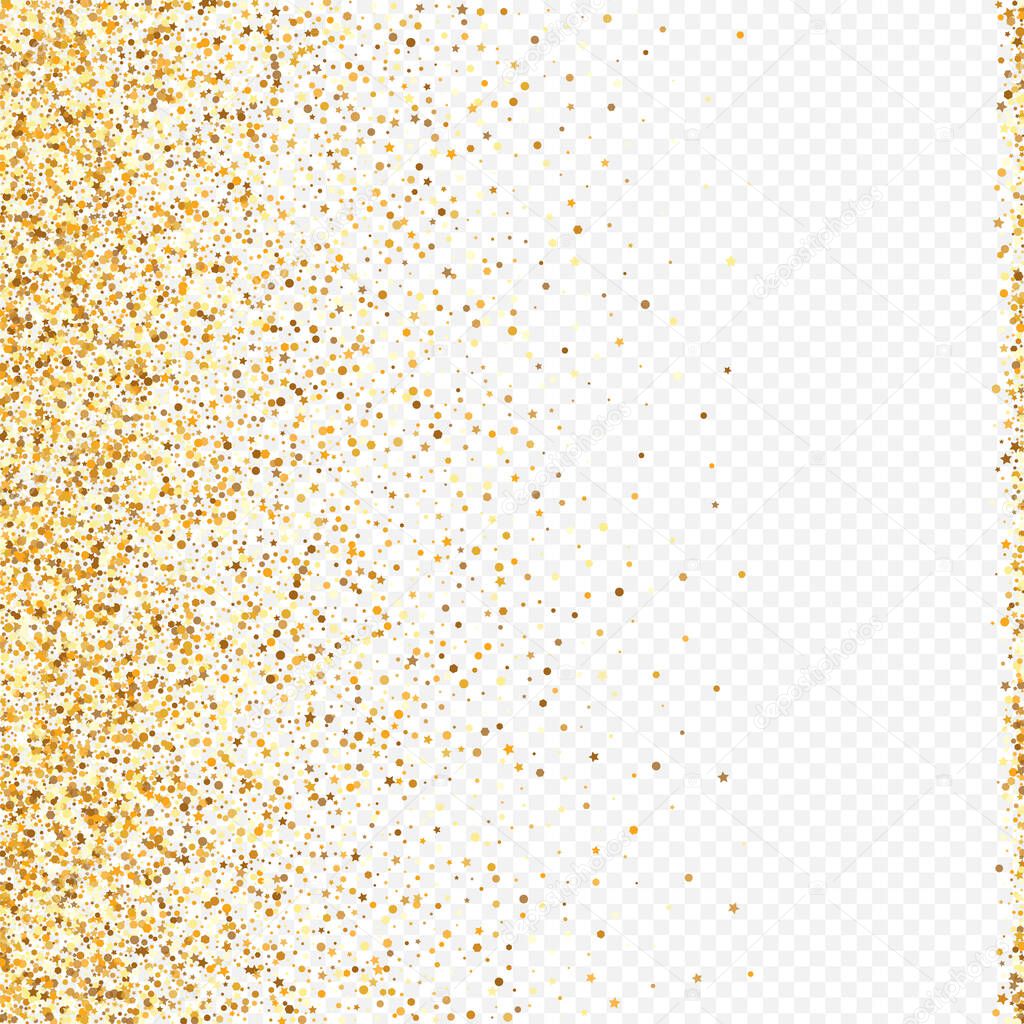 Gold Confetti Holiday Transparent Background. 