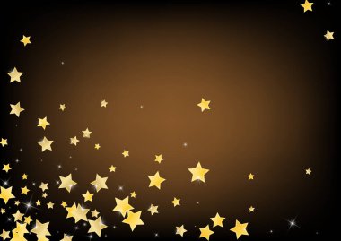 Sarı Soyut Yıldızlar Vektör Kahverengi Arkaplan. 