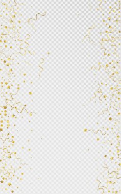 Altın Yıldız Dekorasyon Vektörü Şeffaf 