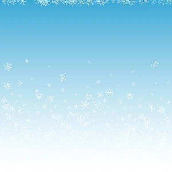 Grijze Sneeuwvlok Vector Blauwe Achtergrond. magie sneeuw — Stockvector