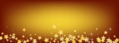 Altın Soyut Yıldızlar Vektör Kahverengi Arkaplan. 