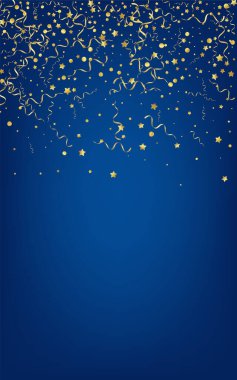 Altın Parlak Kağıt Vektörü Mavi Arkaplan. Eğlenceli. 