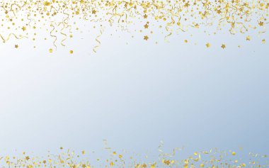 Altın Konfeti Parlak Vektör Gri Arkaplan. 