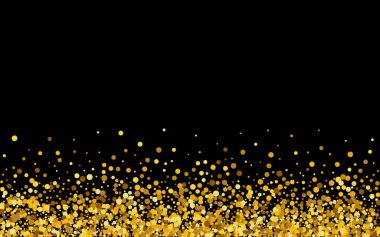 Altın Konfeti Sanat Kara Arkaplan. Cazibe 