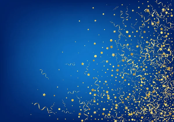Χρυσό σπιράλ χαρούμενο διανυσματικό μπλε φόντο. — Διανυσματικό Αρχείο