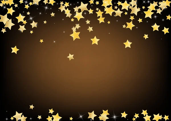 黄光闪烁的恒星向量棕色背景. — 图库矢量图片
