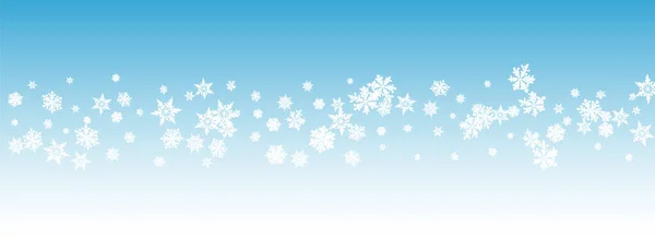 Gray Snowfall Panoramic Vector Blue Background. — Stock Vector