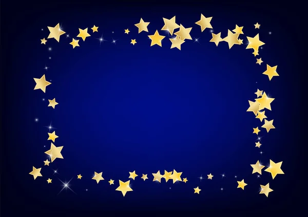 Golden Galaxy stelle vettoriale sfondo blu. — Vettoriale Stock