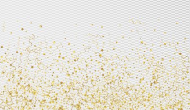 Altın Konfeti Karnaval Vektörü Şeffaf 