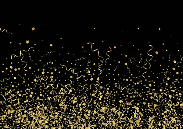 Altın Spiral Soyut Vektör Siyah Arkaplan. 