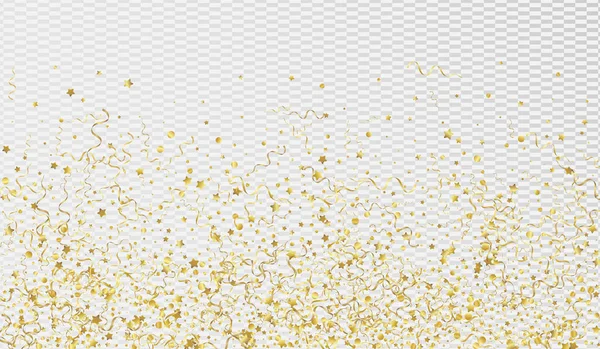 Złoty karnawał Confetti Vector Transparent — Wektor stockowy