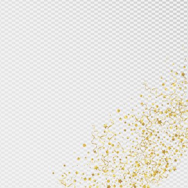 Sarı Yıldız Kayan Vektör Şeffaf 