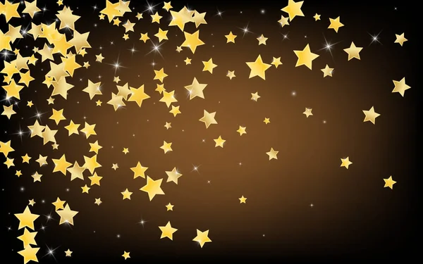 Yellow Twinkle Stars Vector Brown Background. — стоковий вектор