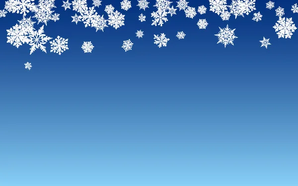 Gris copo de nieve Vector panorámico Fondo azul. — Vector de stock