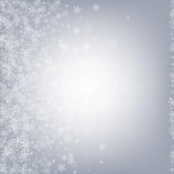 白色降雪矢量灰背景。假日 — 图库矢量图片