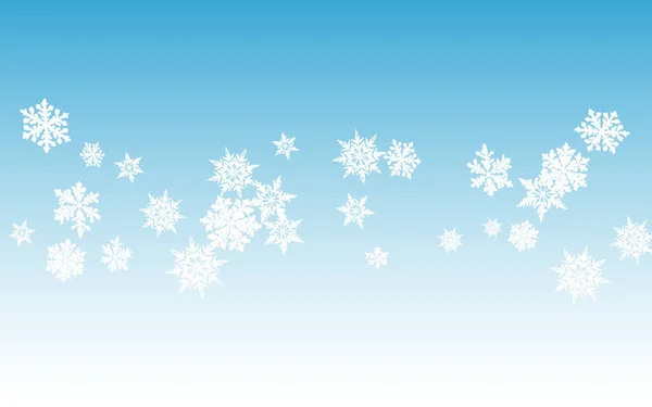 Blanco copo de nieve Vector panorámico Fondo azul. — Archivo Imágenes Vectoriales