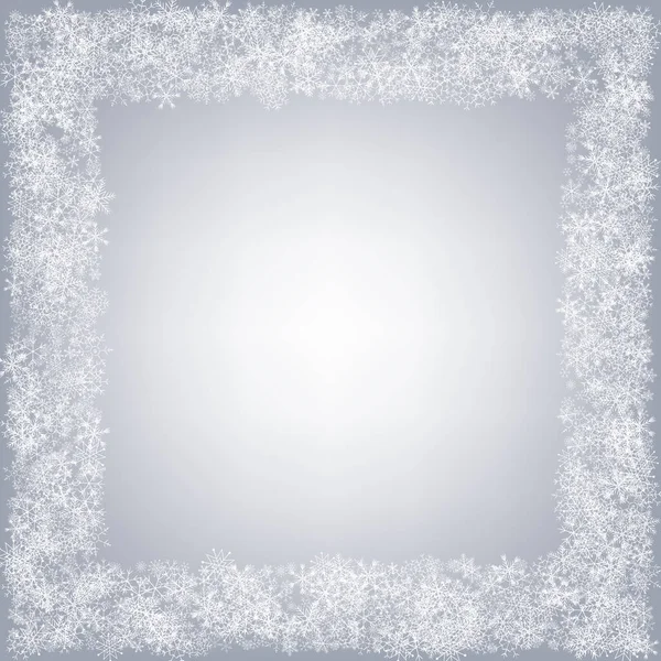 Silver Snowfall Vector Fondo Gris. Luz — Vector de stock