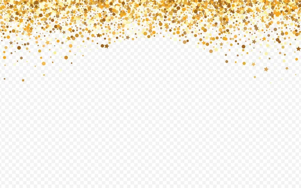 Gold Confetti Glamour Transparenter Hintergrund. — Stockvektor