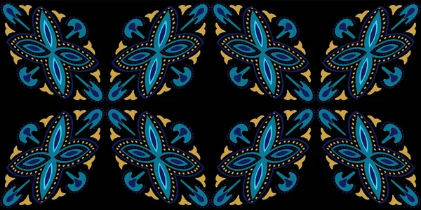 Blauw en goud Elegante Islam Ornament Vector — Stockvector