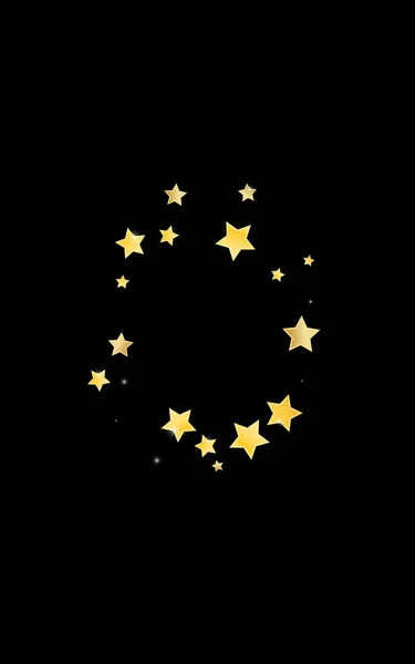 Golden Shimmer stelle vettore sfondo nero. — Vettoriale Stock