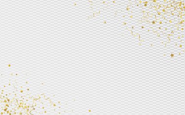 Altın Konfeti Şeffaf Vektörü Kutla 