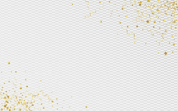 Golden Confetti slaví vektor Transparentní — Stockový vektor