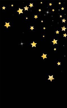 Altın Tatil Yıldızları Vektör Siyah Arkaplan. 