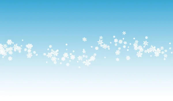 銀の降雪パノラマベクトル青の背景. — ストックベクタ