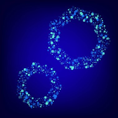 Turkuaz Parçacık Üst Mavi Vektör Arkaplanı. 