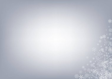 Gri Kar Tanesi Vektörü Gri Arkaplan. Kış 