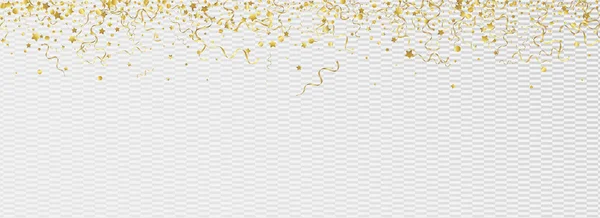 Gele Confetti Vier Vector Panoramisch — Stockvector